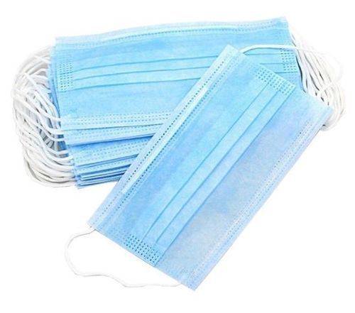 3 Ply Face Mask - Non Woven Material, Blue Color | Dust Protection for Hospital, Clinic, Personal Use