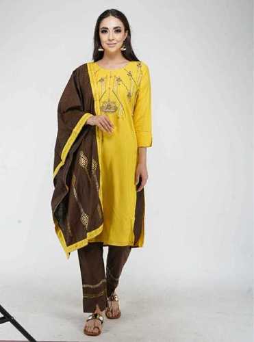 Multi-Color Premium Rayon Kurti With Dupatta