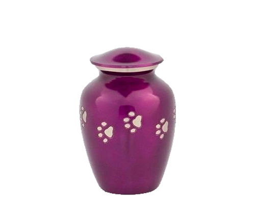 Coated Purple Paw Printed Pet Urns