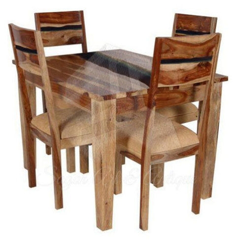 Brown 4 Seater Dining Table Set