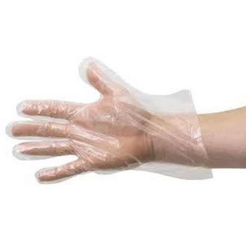 White Plastic Examination Hand Gloves