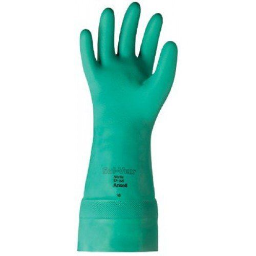 Green Solvent Use Oil And Chemical Resistance Nitrile Hand Gloves