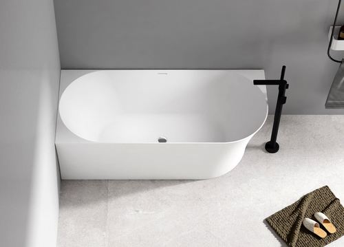 Acrylic White Glossy Corner Bathtub