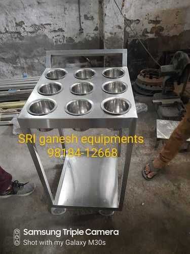 Stainless Steel Commercial Kitchen Masala Trolley