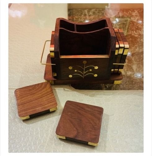 Wooden Pen Holder with Coasters