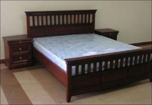 Brown Simple Wooden Bed