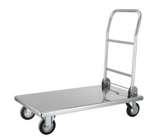 Stainless Steel Flatbed Trolley - Durable Flat Platform with Four Casters for Easy Mobility, Ideal for Bulk Load Transport