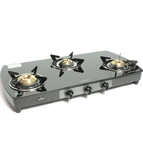 Polished Modern Design Three Burner Gas Stove With A 81 X 38.4 X 12 Cm