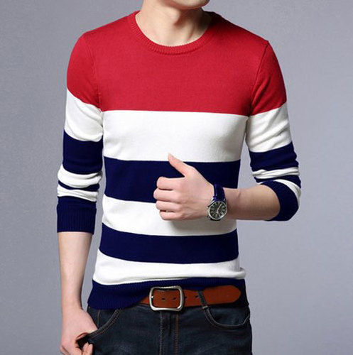 Full Sleeves Cotton Round Neck Casual Wear T-Shirt