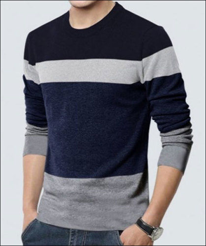 Full Sleeves Round Neck Mens Casual Wear Cotton T-shirt