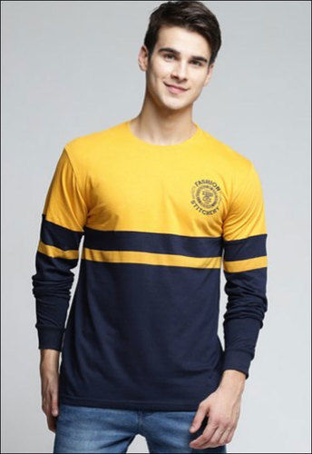 Mens Full Sleeve Round Neck Casual Wear Cotton T-Shirt