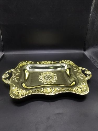 Golden Tray With Big Handel