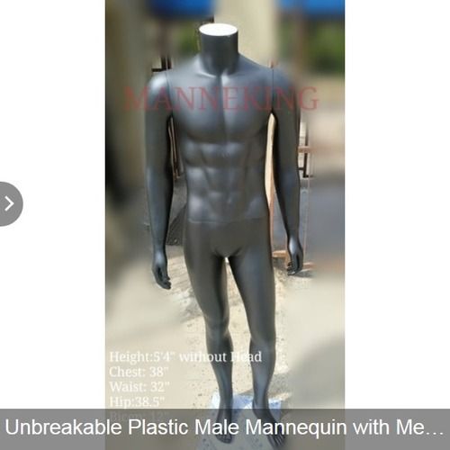 Headless Plastic Black Male Mannequin