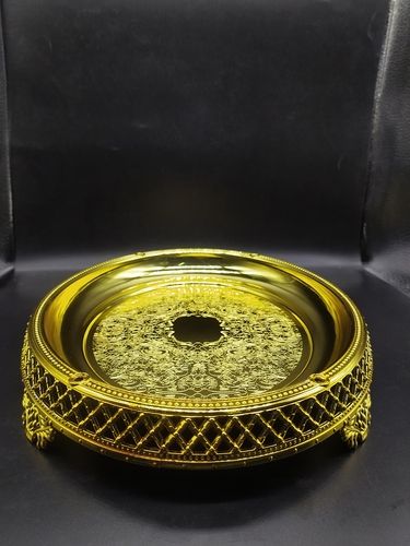 Round Shape Attractive Golden Tray