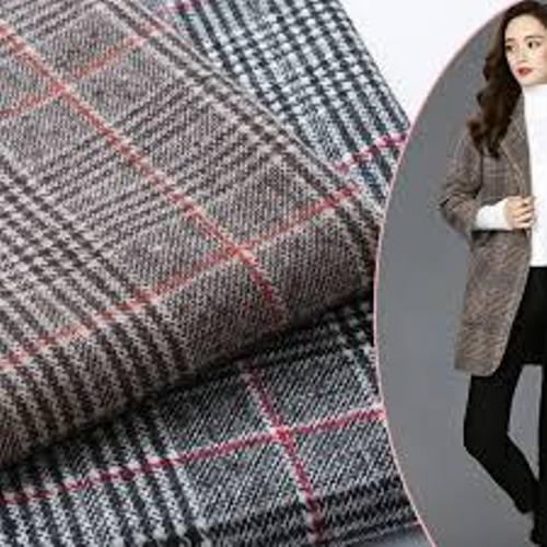 Houndstooth Wool Fabric - 58-60" Width, GSM 250-300 | Customized Design, Washable, Warm, Tear-Resistant, Exceptionally Soft