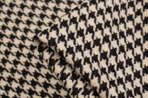 Warm Houndstooth Wool Fabric For Garment And Home Furnishing