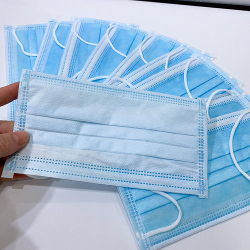 Disposable Blue Face Mask - Non Woven Material, 6.2 Size, Plain Earloop Design, Cool Storage Instructions, Ideal for Hospitals and Clinics