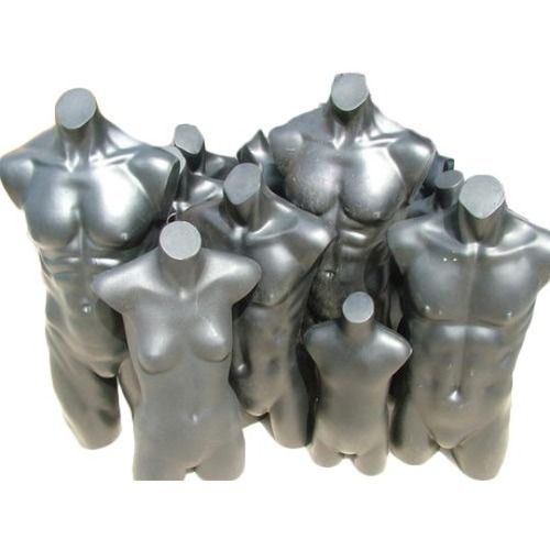 Fiberglass Glossy Silver Torso Mannequins