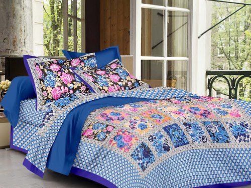 Multicoor Enthralling Design Cotton Double Bedsheet