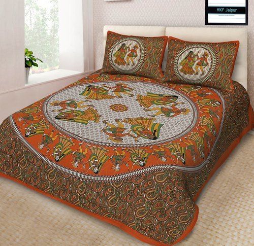 Multicoor Jaipuri Design Cotton Double Bedsheet