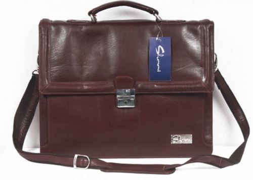 Mens Brown Leather Office Bags Design: Corporate