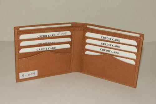 Mens Light Brown Leather Bifold Wallet
