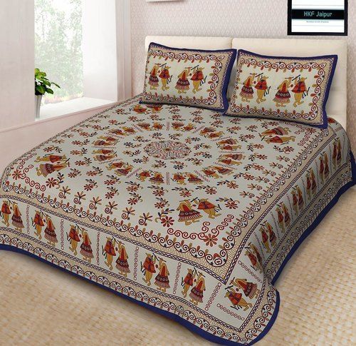 Soft Texture Printed Cotton Double Bedsheet