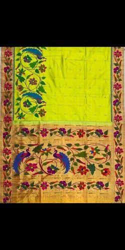 Yellow Yeola Pure Silk Handloom Paithani Sarees