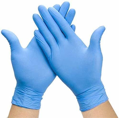 Plain Blue Disposable Nitrile Gloves