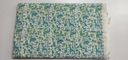 Hand Block Cotton Blue Animal Printed Fabric