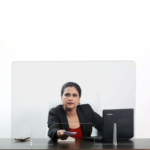 Portable Protective Desk Shield - Clear Transparent Gender: Unisex