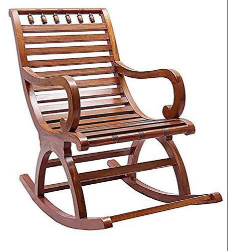 Polished Wooden Rocking Chair