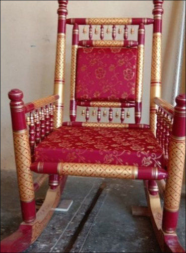 Red Wooden Rocking Chair