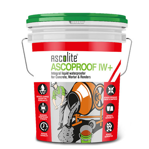  Ascoproof Iw+ 20 Ltr इंटीग्रल लिक्विड वॉटरप्रूफर उपयोग: कंक्रीट के लिए 