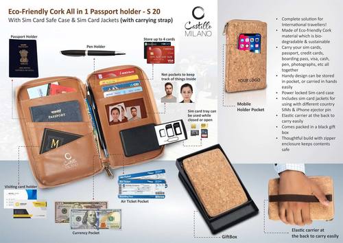 Eco-Friendly Cork All in 1 Passport Holder