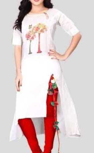 Short Sleeves Printed Pattern Ladies Kurtis