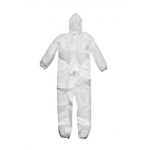 Non Woven Disposable Coverall - Full Sleeve, White | Shrink Resistant, Lightweight, Optimum Quality, Skin Friendly