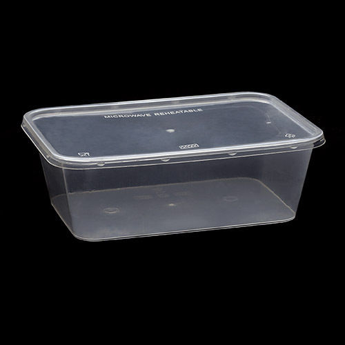 Transparent Plastic Rectangular Container (500Ml)