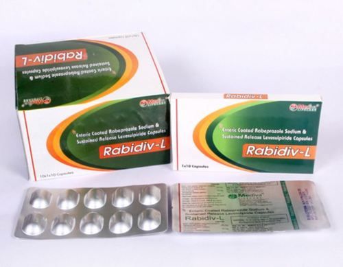 Rabidiv L Rabeprazole सोडियम और निरंतर रिलीज लेवोसल्पीराइड कैप्सूल सामान्य दवाएं