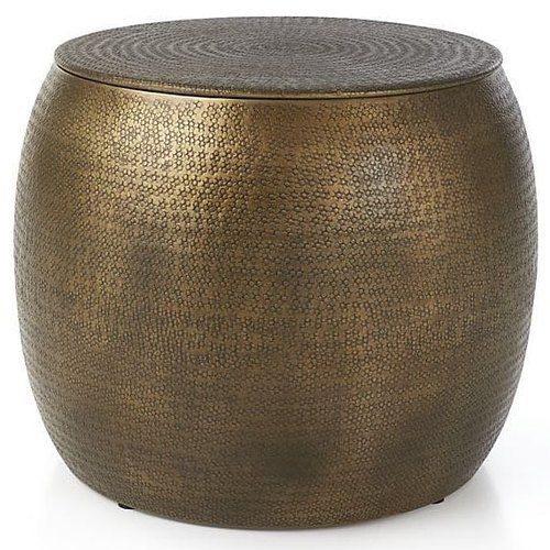 Golden Aluminium Drum Coffee Table