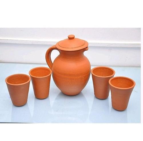 Clay Jugs And Tumblers Set