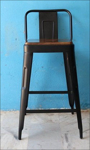 Industrial Tolix Bar Chair With Wooden Top