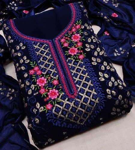 Pure Georgette Material with Parsi Kantha Embroidery. – www.soosi.co.in