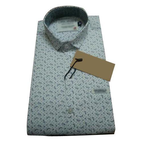 Red Mens Fancy Printed Cotton Shirt