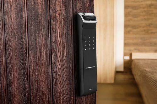 Forced Lock And Low Battery Alarm Plain Design Black Digital Door Lock Size: Various Sizes Are Available