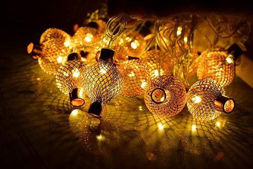 White Home Delight Rose Gold Metal Copper String Fairy Light