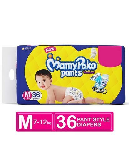 White Pant Style Medium Baby Diaper