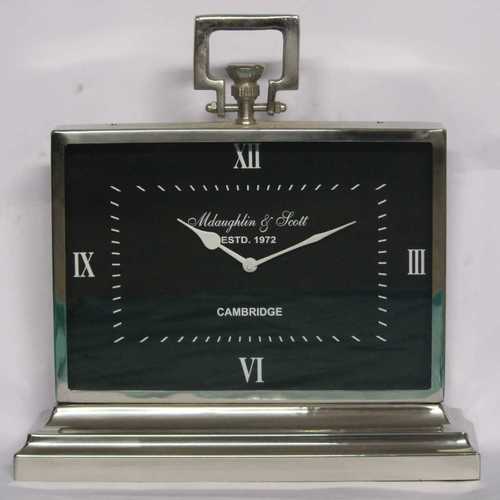 Silver Rectangular Antique Table Clock