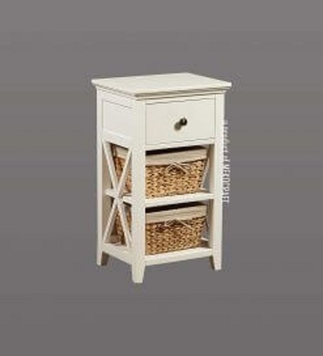 Wooden Cabinet With 3 Seagrass Drawers