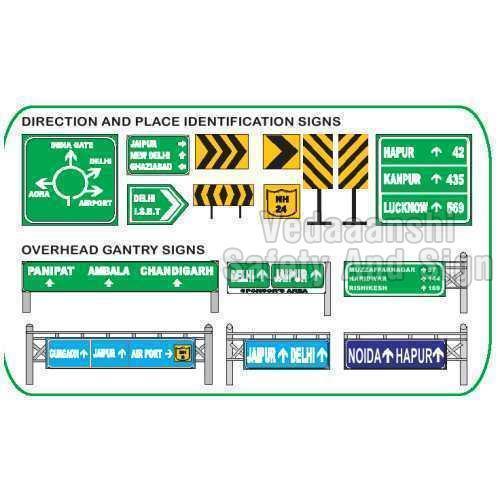 Direction And Place Destination Highway Traffic Signs